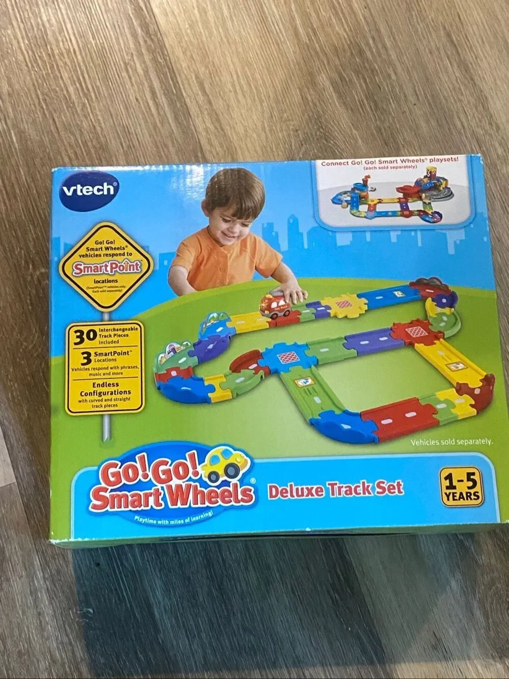 New VTech Go! Go! Smart Wheels Deluxe Track Set 30 Piece Tracks 3 Smart Points